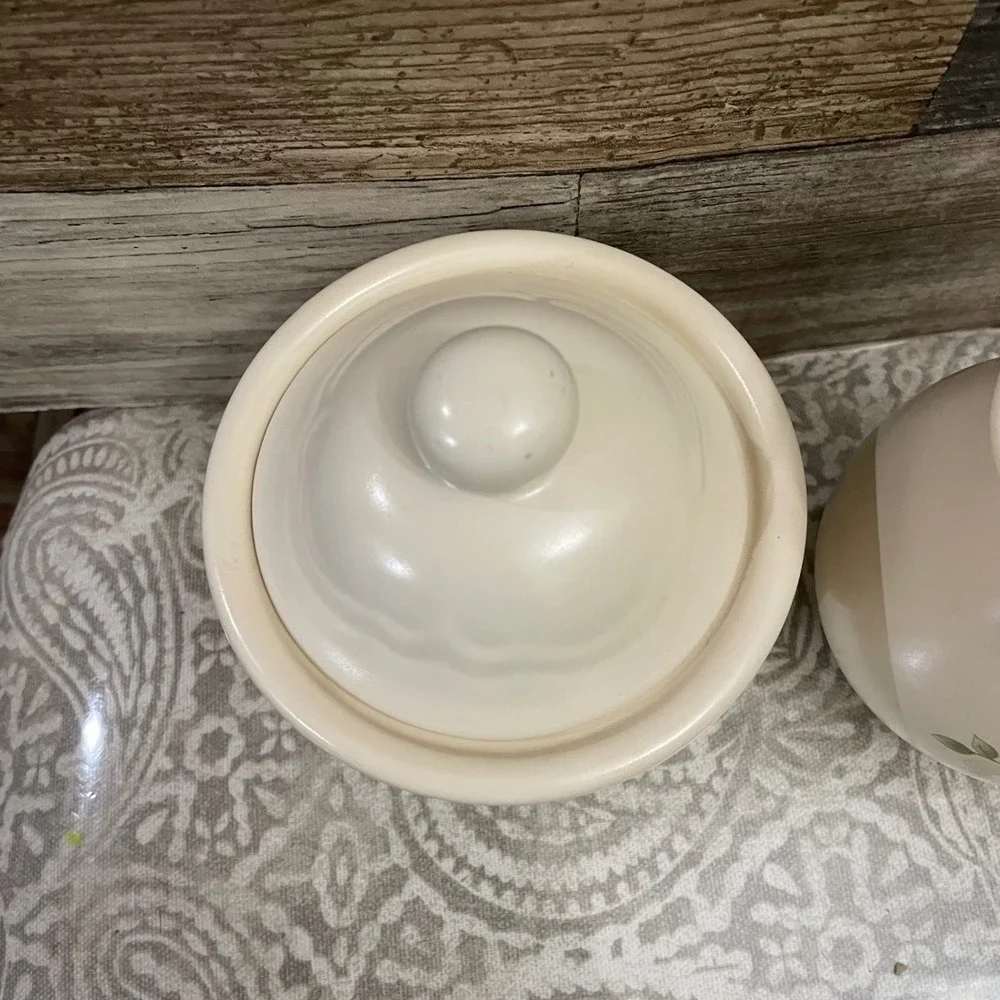 Pfaltzgraff Tea Rose Sugar Bowl and Creamer Pitcher Set Floral Design